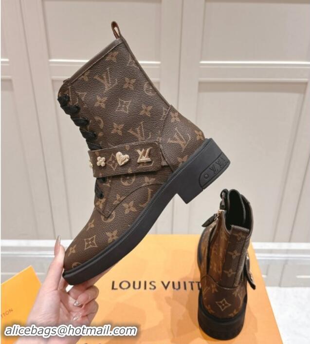 Best Grade Louis Vuitton Citizen Flat Ranger Ankle Boots with Logo Strap in Monogram Canvas 1015044