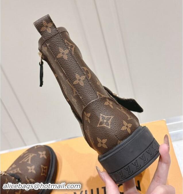 Best Grade Louis Vuitton Citizen Flat Ranger Ankle Boots with Logo Strap in Monogram Canvas 1015044