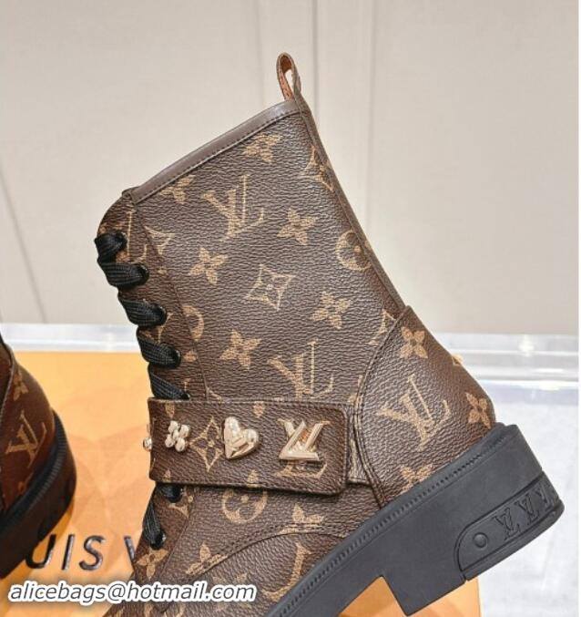 Best Grade Louis Vuitton Citizen Flat Ranger Ankle Boots with Logo Strap in Monogram Canvas 1015044