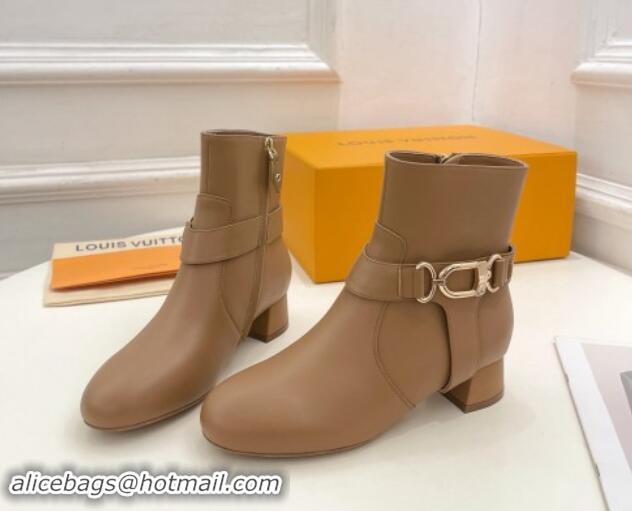 Best Product Louis Vuitton Westside Ankle Boots 3.5cm with Hook in Beige Calf Leather 1015050