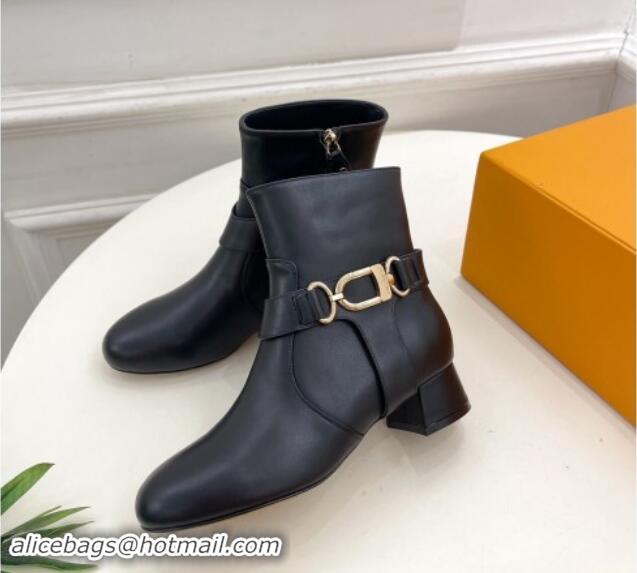 Low Cost Louis Vuitton Westside Ankle Boots 3.5cm with Hook in Black Calf Leather 1015051