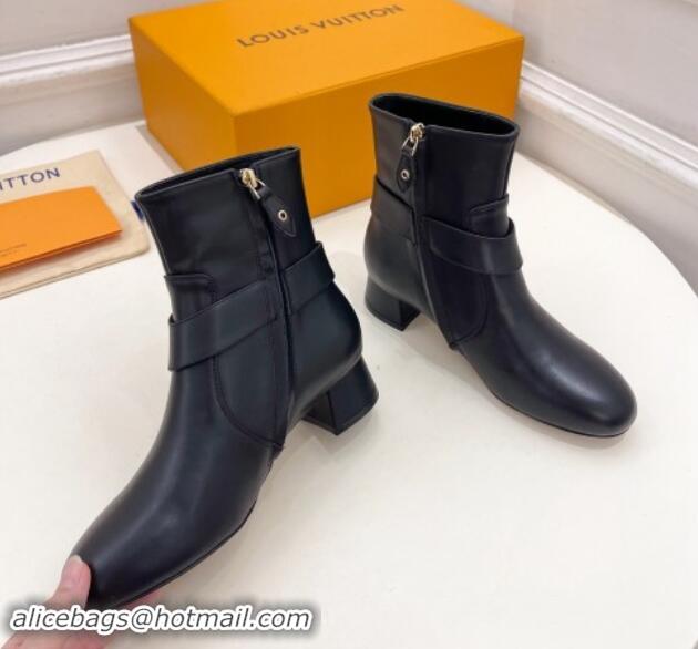 Low Cost Louis Vuitton Westside Ankle Boots 3.5cm with Hook in Black Calf Leather 1015051