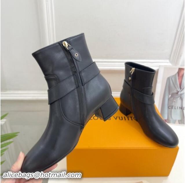 Low Cost Louis Vuitton Westside Ankle Boots 3.5cm with Hook in Black Calf Leather 1015051