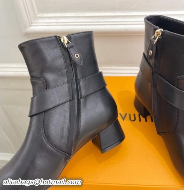 Low Cost Louis Vuitton Westside Ankle Boots 3.5cm with Hook in Black Calf Leather 1015051