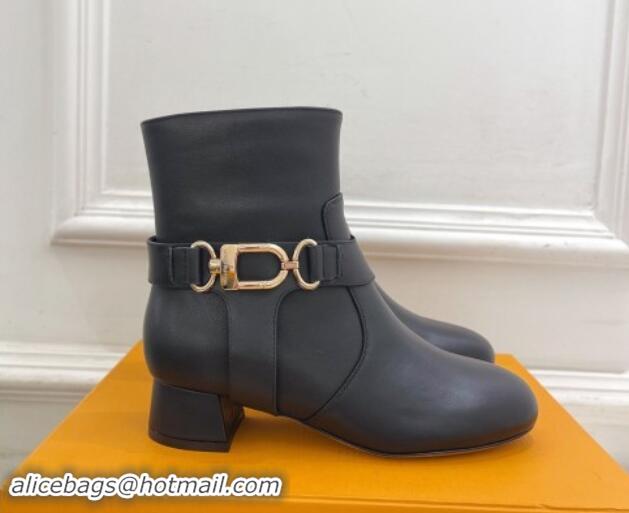 Low Cost Louis Vuitton Westside Ankle Boots 3.5cm with Hook in Black Calf Leather 1015051