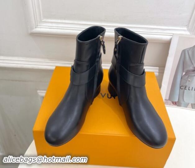 Low Cost Louis Vuitton Westside Ankle Boots 3.5cm with Hook in Black Calf Leather 1015051