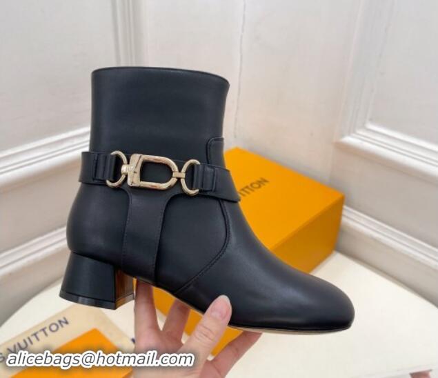 Low Cost Louis Vuitton Westside Ankle Boots 3.5cm with Hook in Black Calf Leather 1015051