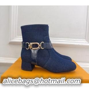 Purchase Louis Vuitton Westside Ankle Boots 3.5cm with Hook in Blue Denim 1015053