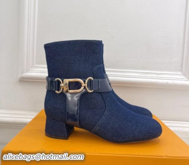 Purchase Louis Vuitton Westside Ankle Boots 3.5cm with Hook in Blue Denim 1015053