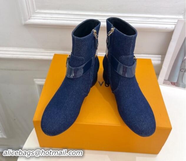 Purchase Louis Vuitton Westside Ankle Boots 3.5cm with Hook in Blue Denim 1015053