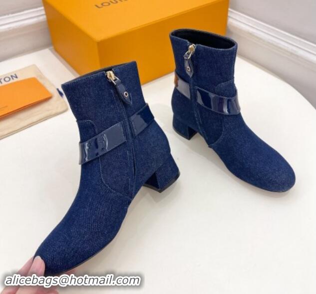 Purchase Louis Vuitton Westside Ankle Boots 3.5cm with Hook in Blue Denim 1015053