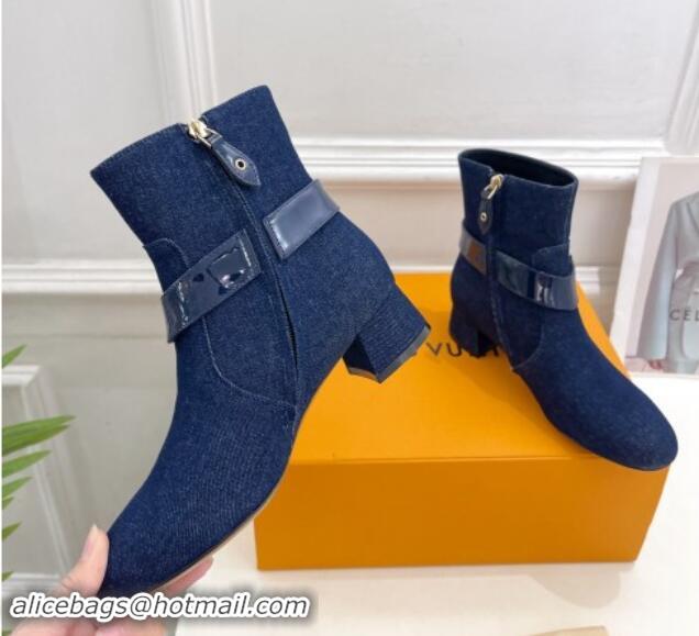 Purchase Louis Vuitton Westside Ankle Boots 3.5cm with Hook in Blue Denim 1015053