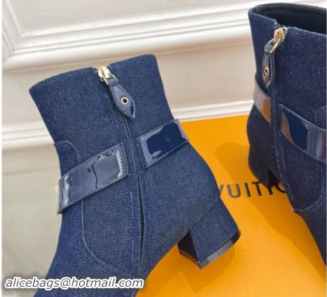 Purchase Louis Vuitton Westside Ankle Boots 3.5cm with Hook in Blue Denim 1015053