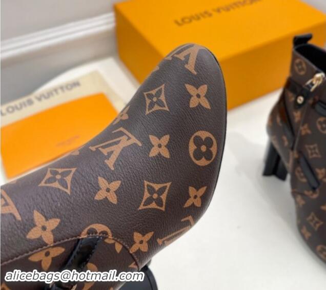 Low Price Louis Vuitton Silhouette Ankle Boots 10cm with Buckle Strap in Monogram Canvas 1015059