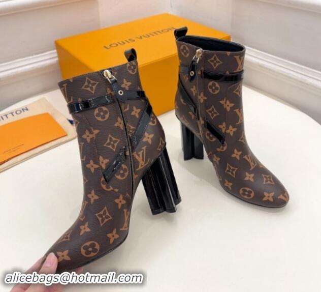 Low Price Louis Vuitton Silhouette Ankle Boots 10cm with Buckle Strap in Monogram Canvas 1015059