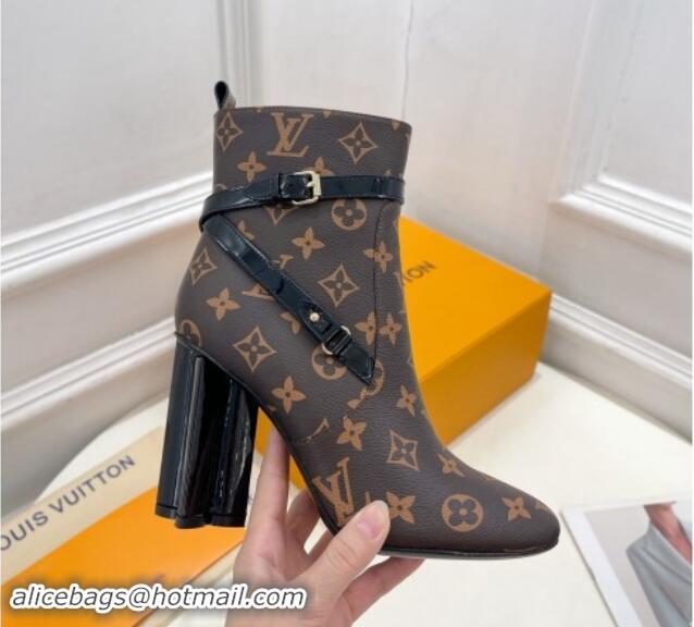 Low Price Louis Vuitton Silhouette Ankle Boots 10cm with Buckle Strap in Monogram Canvas 1015059