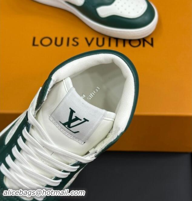 Popular Style Louis Vuitton LV Stadium Mid Top Sneakers in Monogram-Debossed Leather Green 114067