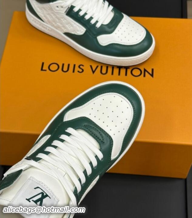 Popular Style Louis Vuitton LV Stadium Mid Top Sneakers in Monogram-Debossed Leather Green 114067