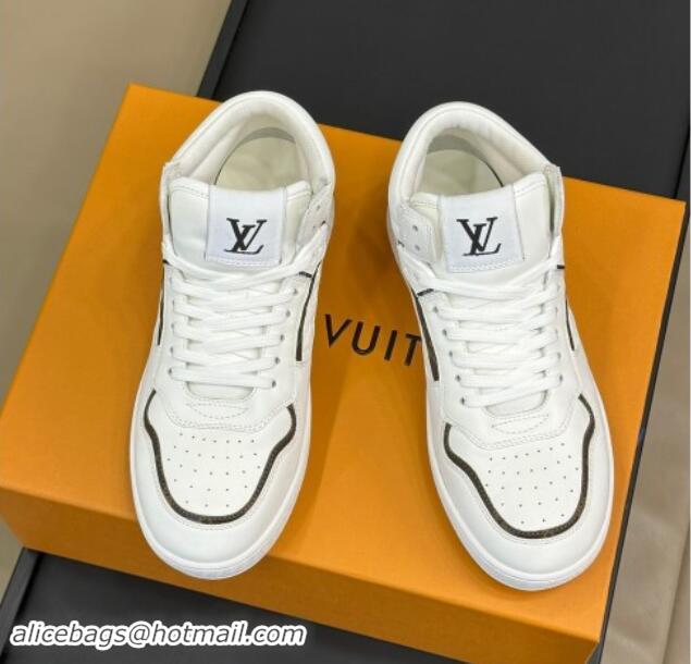 Top Design Louis Vuitton LV Stadium Mid Top Sneakers in Monogram-Debossed Leather White 1114068