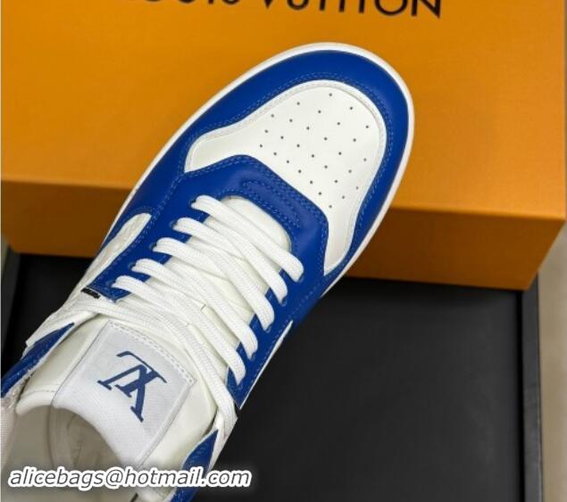 Sophisticated Louis Vuitton LV Stadium Mid Top Sneakers in Monogram-Debossed Leather Blue 1114069