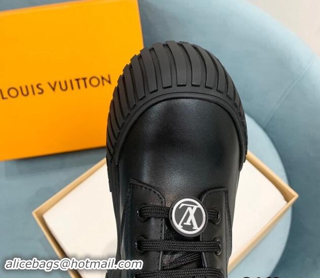 Top Design Louis Vuitton Ruby Flat Ranger Lace-up Boots in Black Leather 1114084