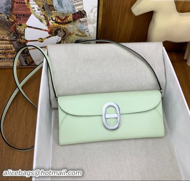 Market Sells Hermes CHAINE D'ANCRE To Go Wallet in Original Epsom Leather H1910 OS Bubble Green/Silver 2024(Full Handmad