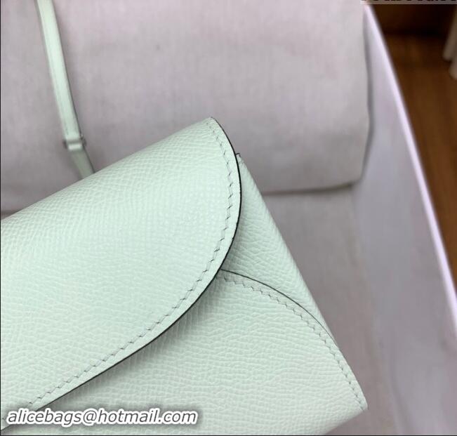 Market Sells Hermes CHAINE D'ANCRE To Go Wallet in Original Epsom Leather H1910 OS Bubble Green/Silver 2024(Full Handmad