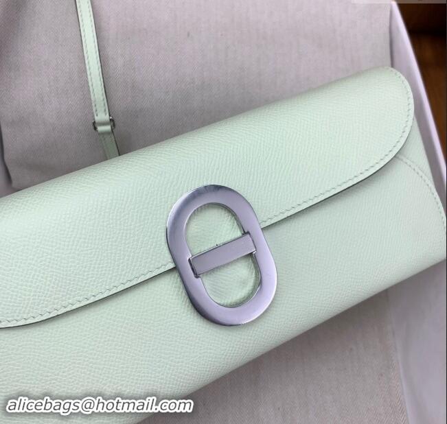 Market Sells Hermes CHAINE D'ANCRE To Go Wallet in Original Epsom Leather H1910 OS Bubble Green/Silver 2024(Full Handmad