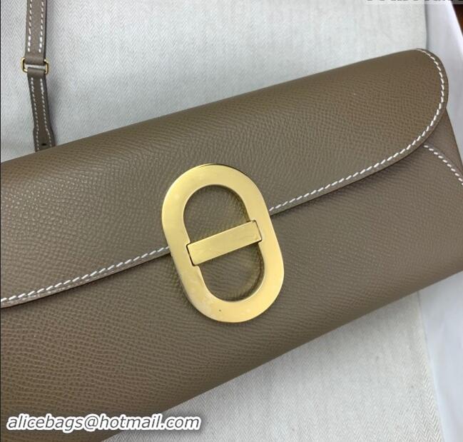 Modern Classic Hermes CHAINE D'ANCRE To Go Wallet in Original Epsom Leather H1910 Etoupe/Gold 2024 (Full Handmade)