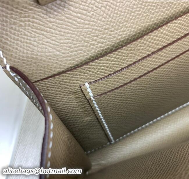 Modern Classic Hermes CHAINE D'ANCRE To Go Wallet in Original Epsom Leather H1910 Etoupe/Gold 2024 (Full Handmade)