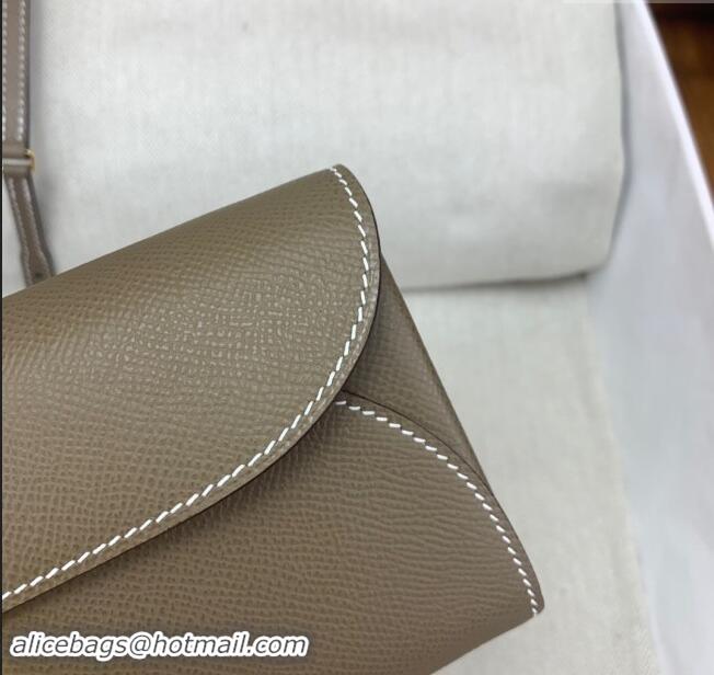 Modern Classic Hermes CHAINE D'ANCRE To Go Wallet in Original Epsom Leather H1910 Etoupe/Gold 2024 (Full Handmade)