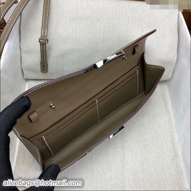 New Fashion Hermes CHAINE D'ANCRE To Go Wallet in Original Epsom Leather H1910 Etouple/Silver 2024 (Full Handmade)