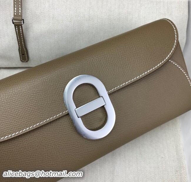 New Fashion Hermes CHAINE D'ANCRE To Go Wallet in Original Epsom Leather H1910 Etouple/Silver 2024 (Full Handmade)