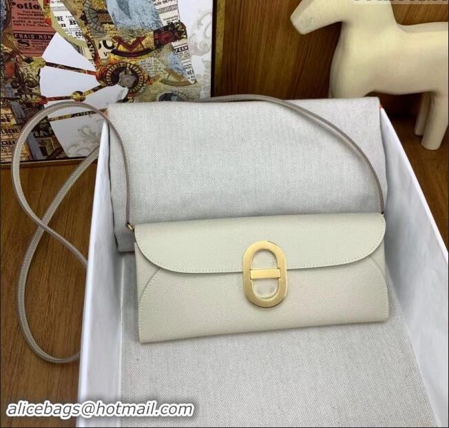 Market Sells Hermes CHAINE D'ANCRE To Go Wallet in Original Epsom Leather H1910 Milk Shake White/Gold 2024 (Full Handmad