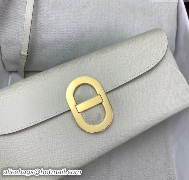 Market Sells Hermes CHAINE D'ANCRE To Go Wallet in Original Epsom Leather H1910 Milk Shake White/Gold 2024 (Full Handmad