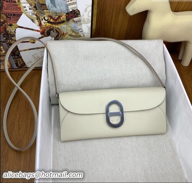 Buy Classic Hermes CHAINE D'ANCRE To Go Wallet in Original Epsom Leather H1910 Milk Shake White/Silver 2024(Full Handmad