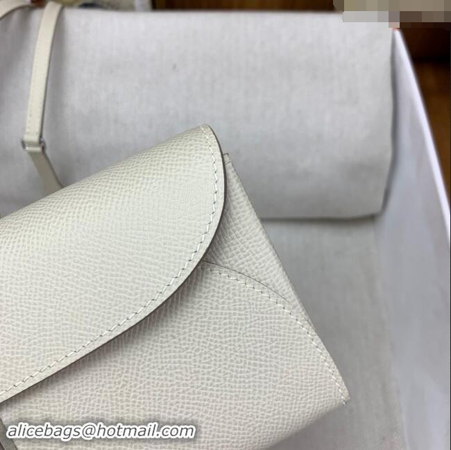 Buy Classic Hermes CHAINE D'ANCRE To Go Wallet in Original Epsom Leather H1910 Milk Shake White/Silver 2024(Full Handmad