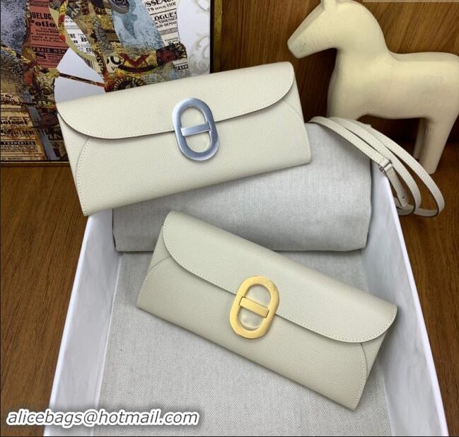 Buy Classic Hermes CHAINE D'ANCRE To Go Wallet in Original Epsom Leather H1910 Milk Shake White/Silver 2024(Full Handmad