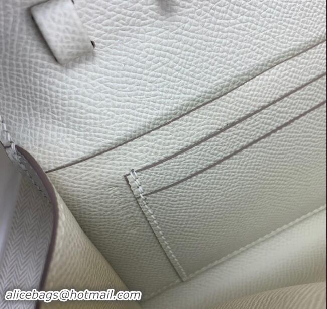 Buy Classic Hermes CHAINE D'ANCRE To Go Wallet in Original Epsom Leather H1910 Milk Shake White/Silver 2024(Full Handmad