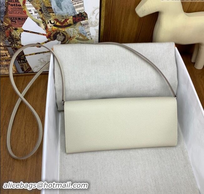 Buy Classic Hermes CHAINE D'ANCRE To Go Wallet in Original Epsom Leather H1910 Milk Shake White/Silver 2024(Full Handmad