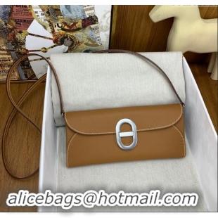 New Design Hermes CHAINE D'ANCRE To Go Wallet in Original Epsom Leather H1910 Milk Shake Brown/Silver 2024(Full Handmade