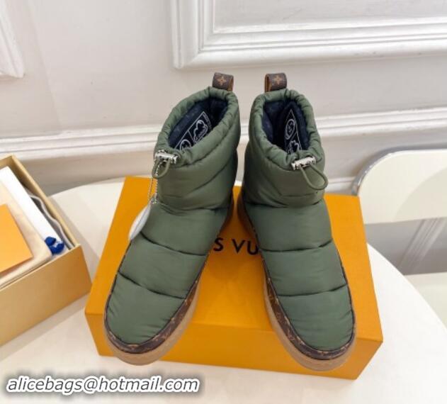 Perfect Louis Vuitton LV Cloud Ankle Boots in Nylon and Monogram canvas Green 1122066