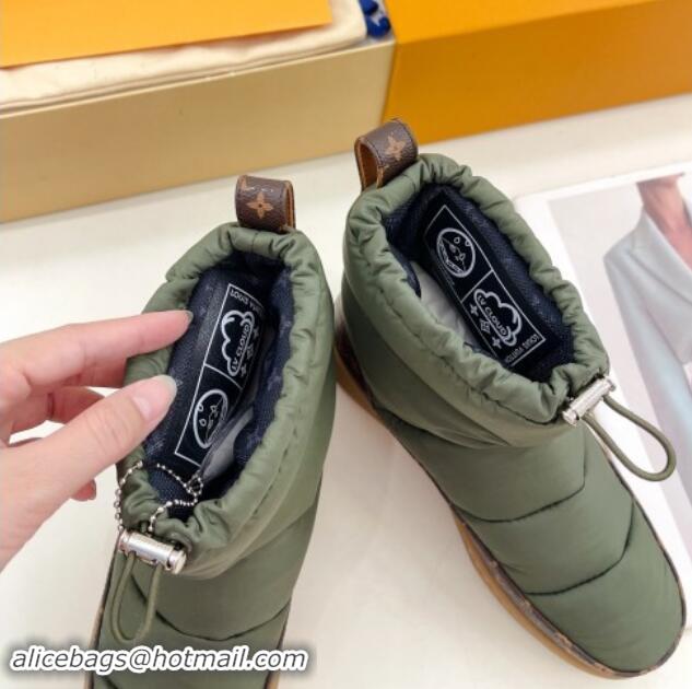 Perfect Louis Vuitton LV Cloud Ankle Boots in Nylon and Monogram canvas Green 1122066