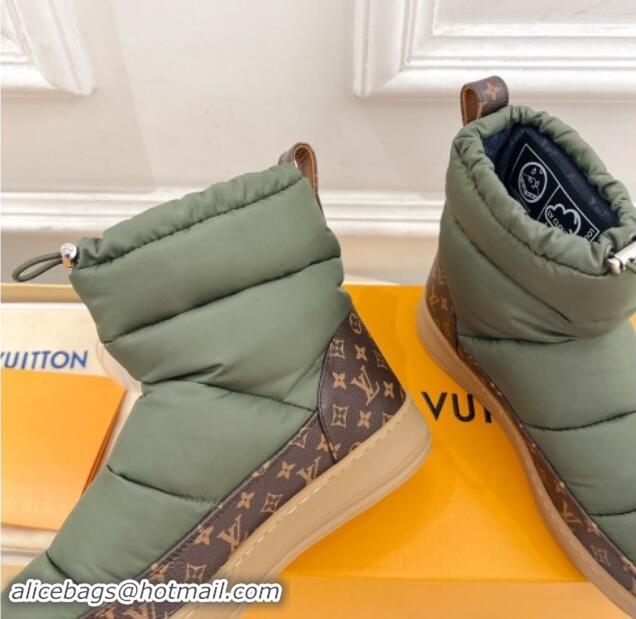 Perfect Louis Vuitton LV Cloud Ankle Boots in Nylon and Monogram canvas Green 1122066