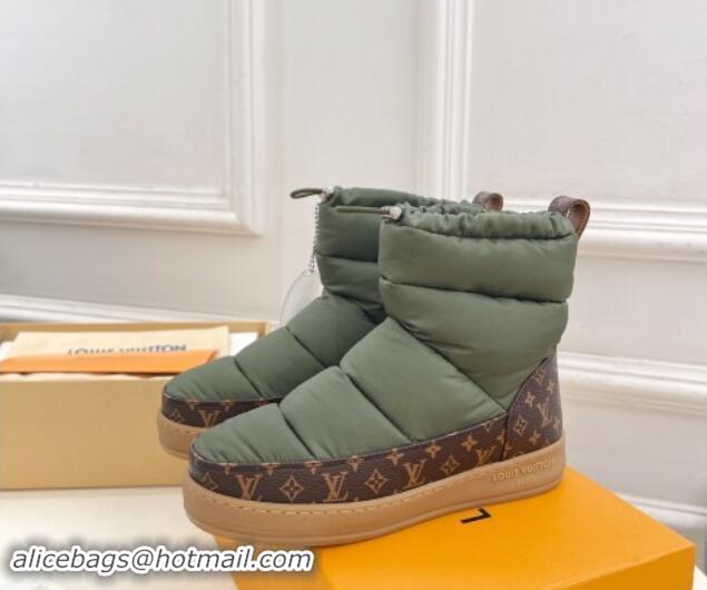 Perfect Louis Vuitton LV Cloud Ankle Boots in Nylon and Monogram canvas Green 1122066