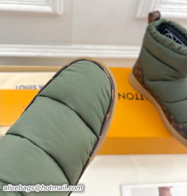 Perfect Louis Vuitton LV Cloud Ankle Boots in Nylon and Monogram canvas Green 1122066