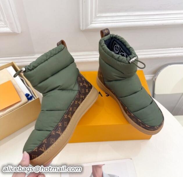 Perfect Louis Vuitton LV Cloud Ankle Boots in Nylon and Monogram canvas Green 1122066