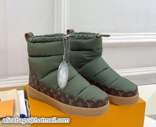 Perfect Louis Vuitton LV Cloud Ankle Boots in Nylon and Monogram canvas Green 1122066