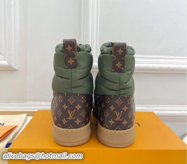 Perfect Louis Vuitton LV Cloud Ankle Boots in Nylon and Monogram canvas Green 1122066