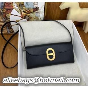 New Luxury Hermes CHAINE D'ANCRE To Go Wallet in Original Epsom Leather H1910 Black/Gold 2024(Full Handmade)